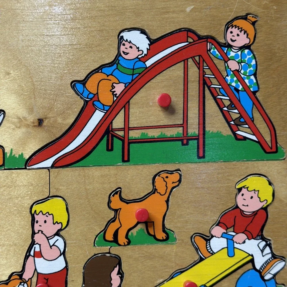 Simplex Vtg.  puzzle Early Learning Playground Sandbox Teeter Totter Slide